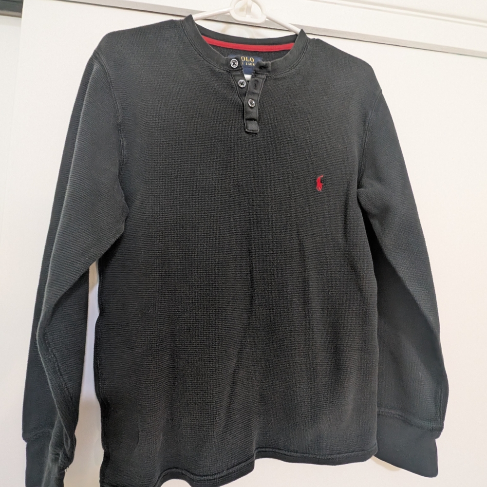 Polo Ralph Lauren Navy Henley with Red Trim